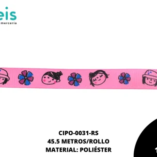 CINTA FAYA POPOTILLO MUÑECA 10mm REF: AI014 ROSA 45.5 M/ROLLO