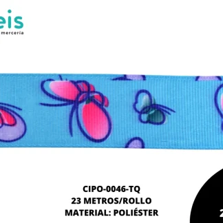 CINTA FAYA POPOTILLO MARIPOSA 2.5cm REF: #5 TURQUESA 23 M/ROLLO