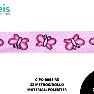 CINTA FAYA POPOTILLO INF MARIPOSA 1.5cm REF: 2-128 ROSA 23 M/ROLLO