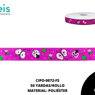 CINTA FAYA ESTAMP REF: 2077(1.5CM) FUCSIA 50YD/RLL