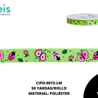 CINTA FAYA ESTAMP REF: 2077(1.5CM) LIMON NEON 50YD/RLL
