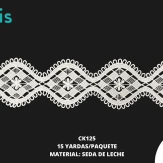 GUIPIUR SEDA DE LECHE 7.5 CM CK125 15 YAD/PZ BLANCO