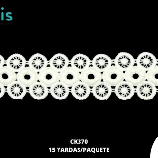 GUIPIUR SEDA DE LECHE PLANO CK370 BLANCO 4 CM 15 YARDAS/PAQUETE