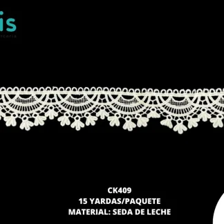 GUIPIUR SEDA DE LECHE PLANO CK409 BLANCO 4.7 CM 15 YARDAS/PAQUETE