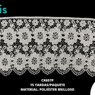 GUIPUR POLIESTER BRILLOSO PLANO CK657P 30 CM 15 YDS/PQT BLANCO