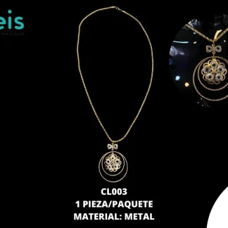 COLLAR METAL FLOR CL003 1 PZ/PQT DORADO