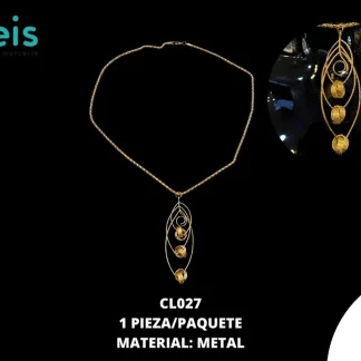 COLLAR ANILLOS CL027 1 PZ/PQT DORADO