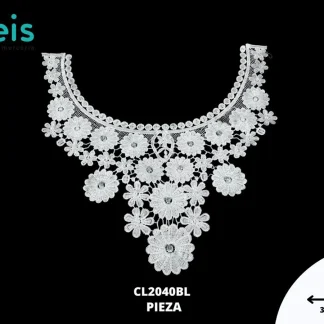 CUELLO CON PERLA/PIEDRA REF: CL2040 BLANCO