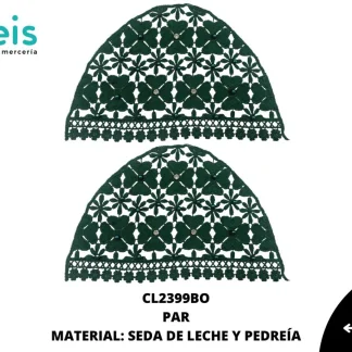 MANGAS SEDA DE LECHE DECORADO PLANA EN PAR TREBOL 25 PAR/PQT BOTELLA