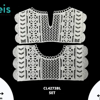 CUELLOS POLIESTER BRILLOSO SET CON ESPALDA CL4273BL C: 37.5cmX19.5cm E: 39.5cmX19cm BLANCO