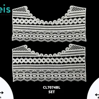 CUELLOS POLIESTER BRILLOSO SET CON ESPALDA CL7074BL C: 40.5cmX20cm E: 40cmX20cm BLANCO
