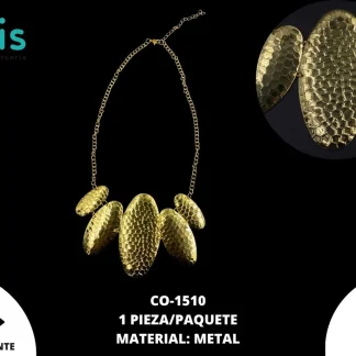 COLLAR GARGANTILLA CO-1510 1 PZ/PQT DORADO