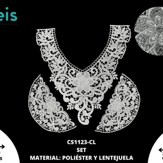 SET POLIESTER CON LENTEJUELA CS1123-CL