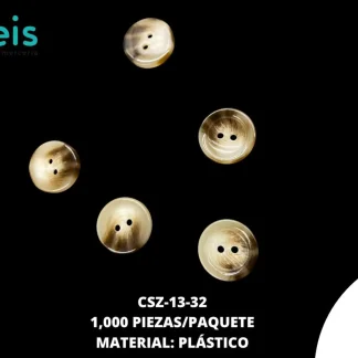 BOTON CAREY CSZ-13 32L 1,000 PZ/PQT CAFE CLARO