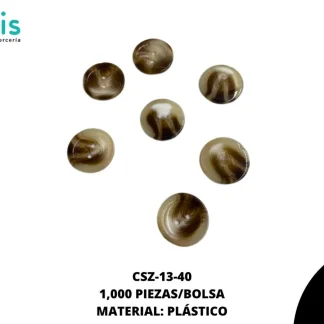 BOTON CAREY CSZ-13 40L 1,000 PZ/PQT CAFE CLARO