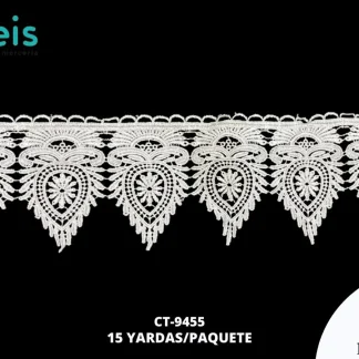 GUIPIUR POLIESTER BRILLOSO PLANO CT-9455 BLANCO 13 CM 15 YARDAS/PAQUETE