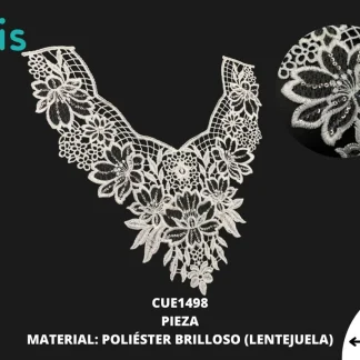 CUELLO TULL LENTEJUELA SIN PIEDRAS 25 PZ/PQT CUE1498 BLANCO