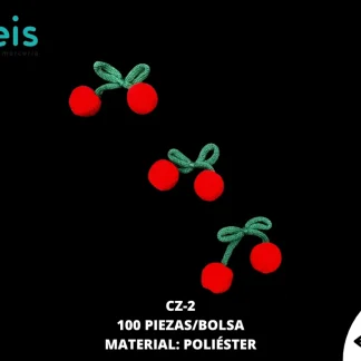 CEREZA LANA 5 CM CZ-2 100 PZ/PQT ROJO/VERDE