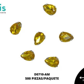 REMACHES METAL PIEDRA COSTURA GOTA D0710-AM 7mmX10mm 500 PZ/PQT AMARILLO