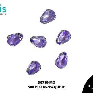 REMACHES METAL PIEDRA COSTURA GOTA D0710-MO 7mmX10mm 500 PZ/PQT MORADO