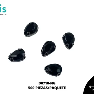 REMACHES METAL PIEDRA COSTURA GOTA D0710-NG 7mmX10mm 500 PZ/PQT NEGRO