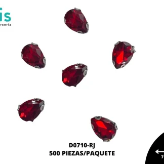PIEDRA COSTURA 7X10MM 500PZS/BOLSA D0710 ROJO
