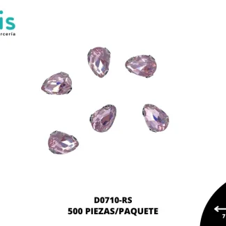 REMACHES METAL PIEDRA COSTURA GOTA D0710-RS 7mmX10mm 500 PZ/PQT ROSA