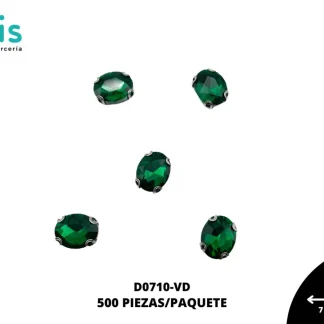REMACHES METAL PIEDRA COSTURA GOTA D0710-VD 7mmX10mm 500 PZ/PQT VERDE