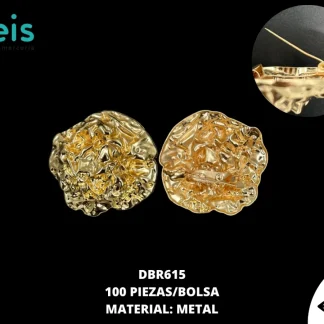 PRENDEDOR METALICO AMORFO DORADO 100PZ/PQT