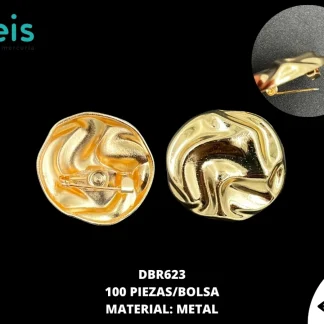 PRENDEDOR METALICO AMORFO CHICO DORADO 100 PZ/PQT