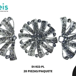 HERRAJE CIRCULAR CON PEDRERIA 5 CM 20 PZ/PQT PLATA