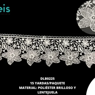 GUIPIUR POLIESTER BRILLOSO PLANO LENTEJUELA DLB0225 15 YDS/PQT BLANCO