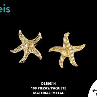 HERRAJE METAL ESTRELLA DORADO 100PZ/PQ DLB0314