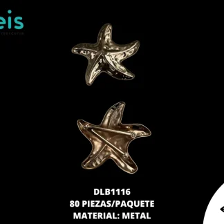 HERRAJES METAL ESTRELLA DE MAR DLB1116 80 PZ/PQT ORO