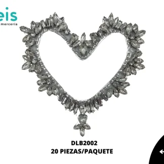 PARCHES PEDRERIA CONTORNO DE CORAZON DLB2002 11cmX11cm 20 PZ/PQT