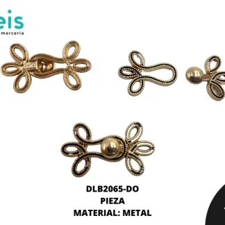 BOTON METAL BROCHE DLB2065-DO 3cmX2cm DORADO