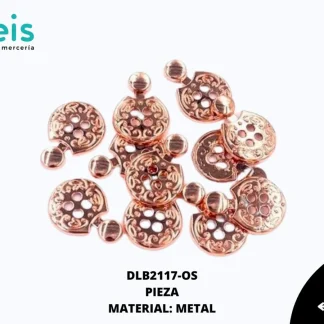 BOTON METAL BROCHE DLB2117-OS 4cmX1.5cm COBRE
