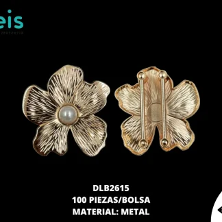 HERRAJES METALICO DORADO 100 PZ/PQT DLB2615