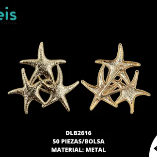 HERRAJE METALICO 3 ESTRELLAS DORADO 50 PZ/PQT DLB2616