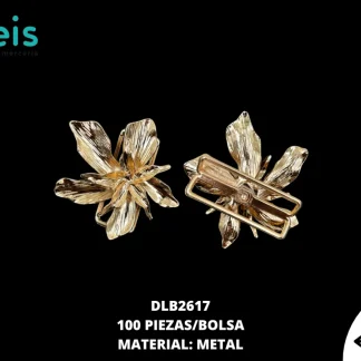 HERRAJE METAL FLOR DORADO 100 PZ/PQT DLB2617
