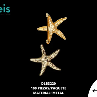 HERRAJE METAL ESTRELLA DORADO 100PZ/PQ DLB3220