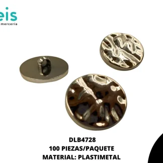 BOTON PLASTICO AMORFO DLB4728 100 PZ/PQT DORADO