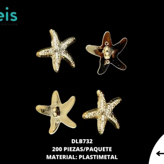 BOTON PLASTIMETAL ESTRELLA DLB732 200PZ/PQ DORADO