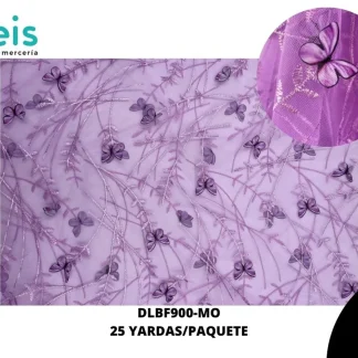 TELA ORGANZA MARIPOSAS 3D REF: DLF900 MORADO