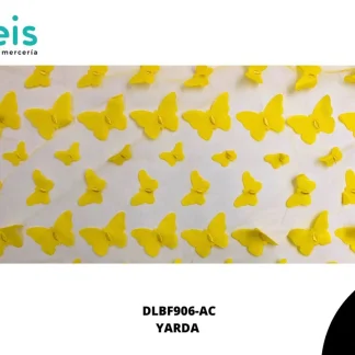 TELA ORGANZA MARIPOSAS REF: DLF906 AMARILLO CANARIO