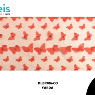 TELA ORGANZA MARIPOSAS REF: DLF906 CORAL