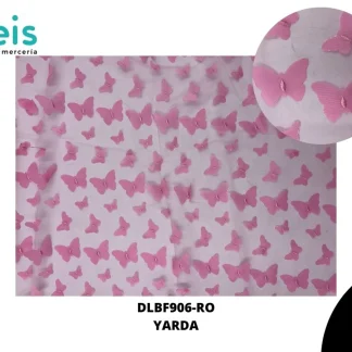 TELA ORGANZA MARIPOSAS REF: DLF906 ROSE