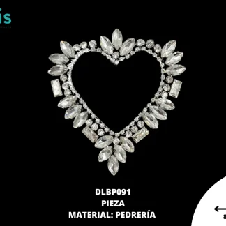 PARCHES PEDRERIA CONTORNO DE CORAZON DLBP091 20 PZ/PQT CRISTAL