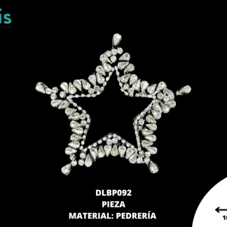 PARCHES PEDRERIA CONTORNO DE ESTRELLA DLBP092 20 PZ/PQT CRISTAL