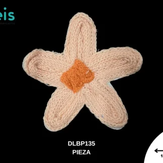 PARCHES BORDADOS Y ESTAMBRE FLOR TEJIDA DLBP135 13cmX13cm SALMON